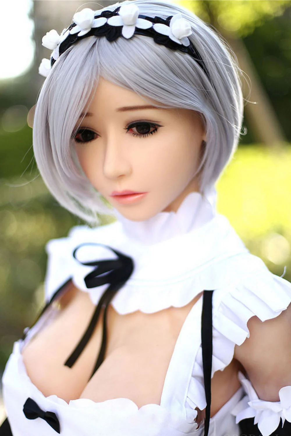 Anime sex doll wearing black and white headband